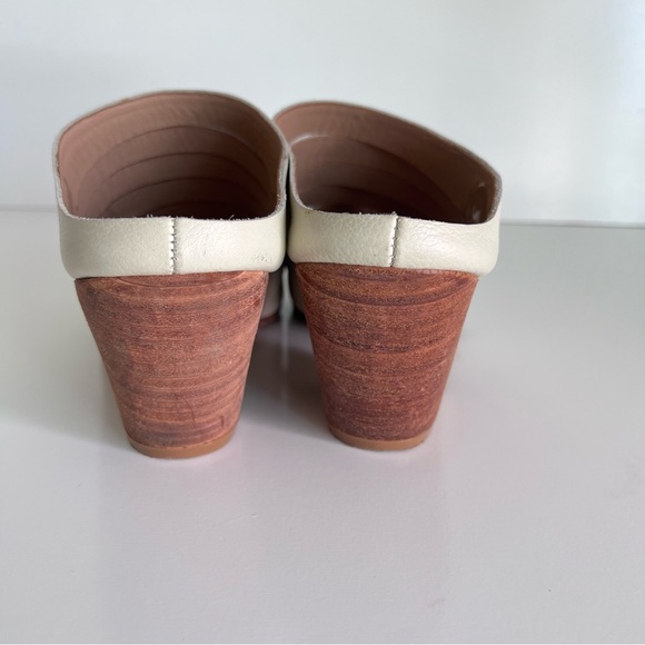 FORTRESS OF INCA Gaby Ivory Leather Mules Heels Sandals - Picture 3 of 8